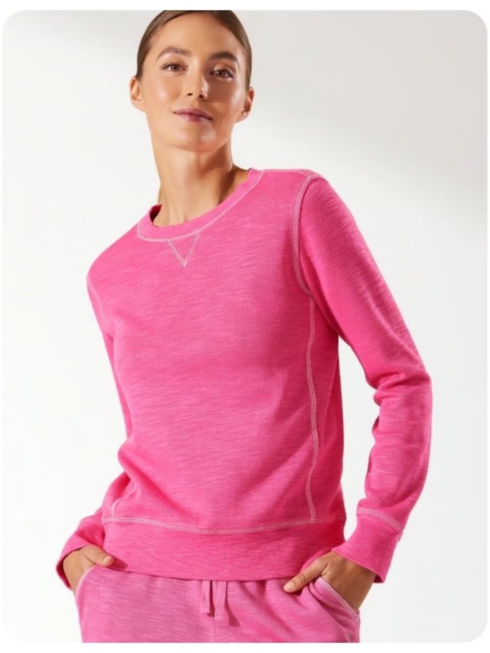 Tommy Bahama Pink Tobago Bay Crewneck Sweatshirt sz M